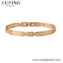 75129 Xuping moda pulsera oro mano cadena moda oro diseño pulsera del encanto para unisex